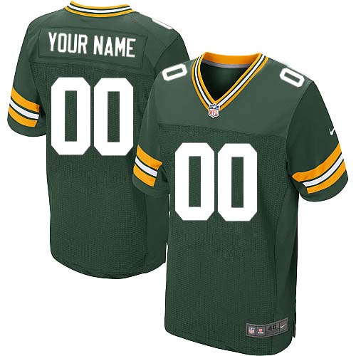 Nike Green Bay Packers Customized Green Stitched Elite Men's NFL Jersey - Click Image to Close